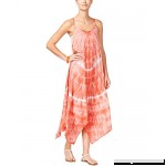 Raviya Women's Tie-Dyed Hankerchief Hem Cover-up Dress Coral B073LPRMPC